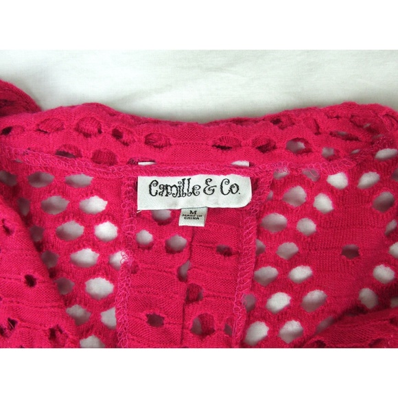 Camille & Co Womens Pink One Button Sweater Size M - Picture 5 of 6